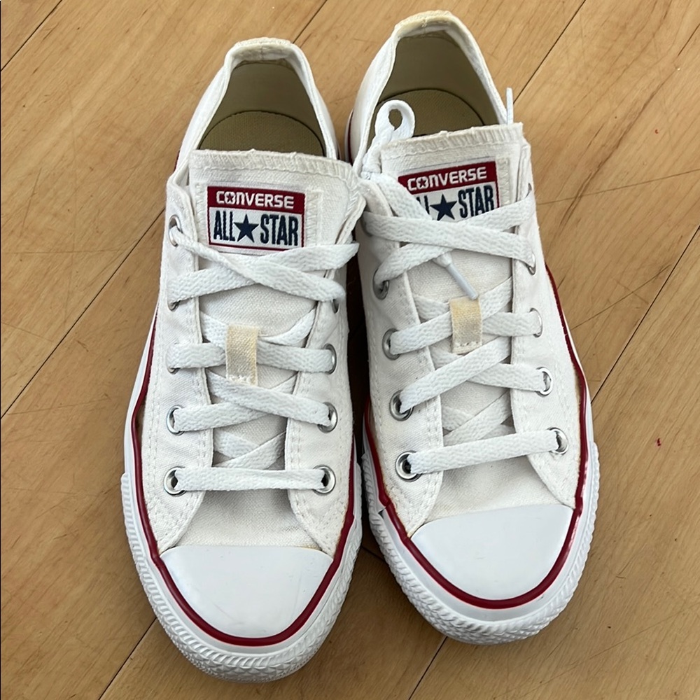 Converse White Canvas Low-Top Sneakers size 6 - Picture 3 of 16